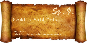 Szukits Valéria névjegykártya
